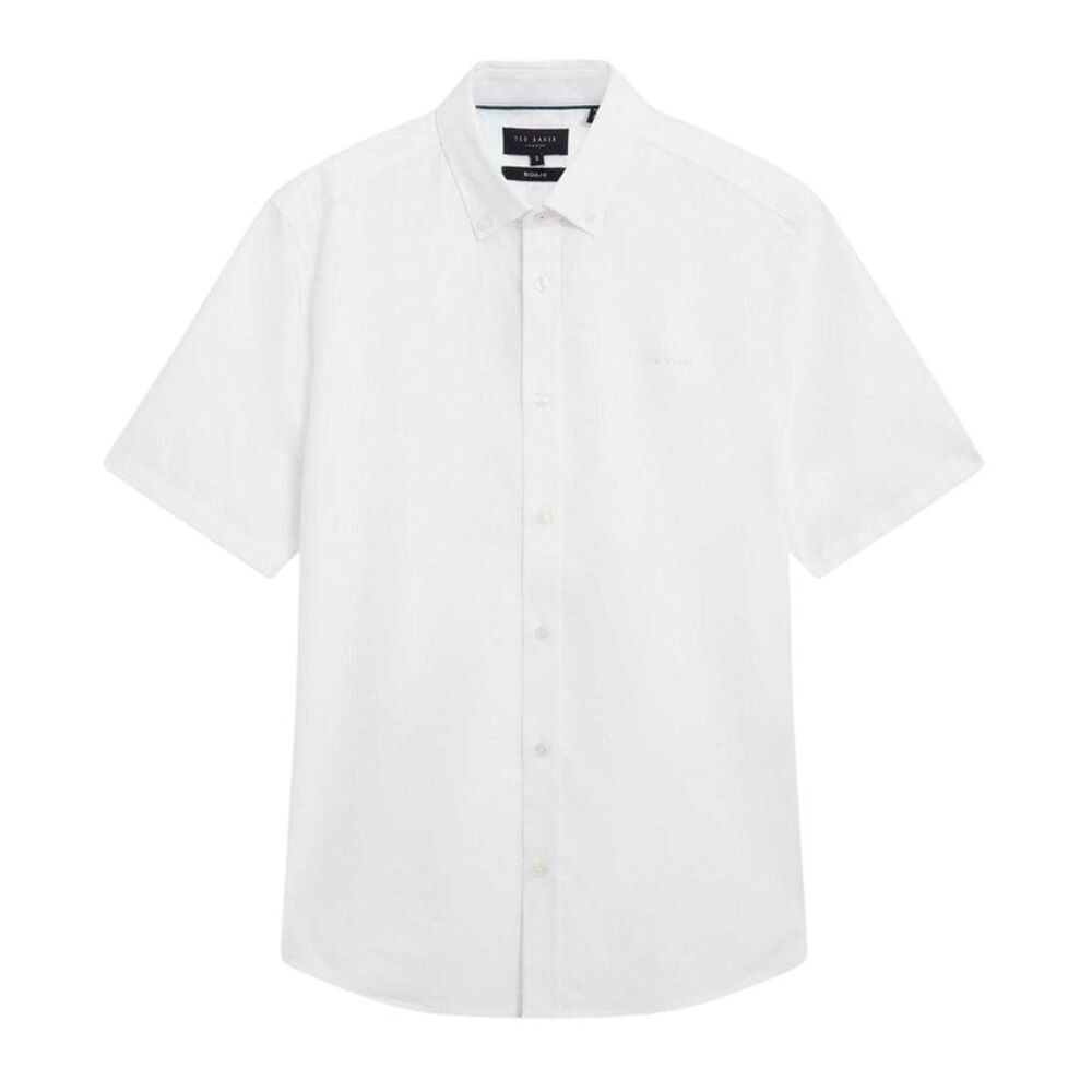 Ted Baker Mens Oxford Regular Short-Sleeved Shirt / White